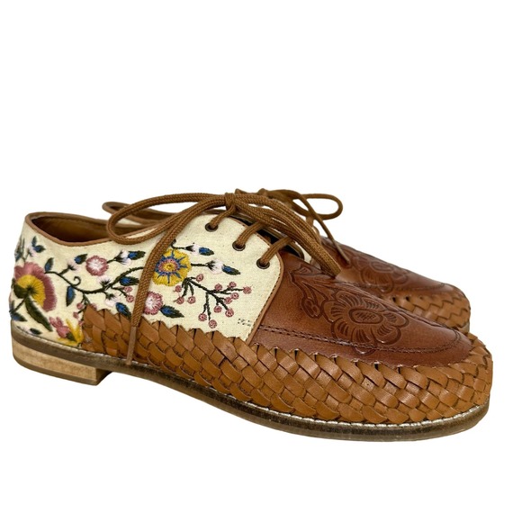 Sundance Catalog Laidback London Leather Coriander Oxfords Size US 7 $188 - Picture 2 of 10